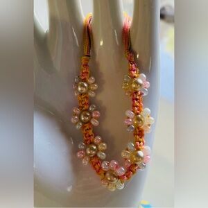 Brand New Flower Threaded Beaded Bracelet